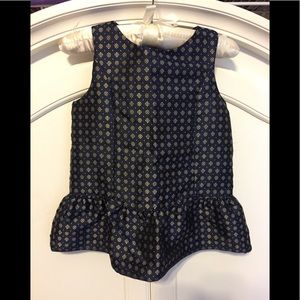 Janie & Jack Navy & Gold Top